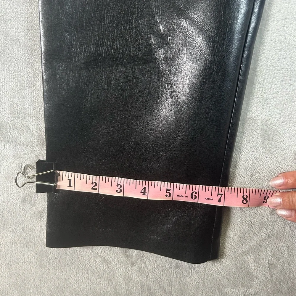 Aritzia Wilfred Sleek Black Straight Leg faux leather Jeans - Picture 4 of 11